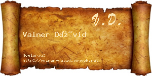 Vainer Dávid névjegykártya